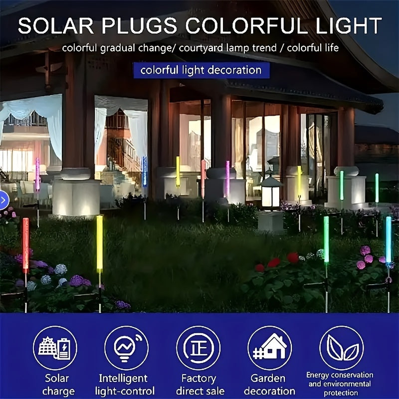 Colorful Solar Reed Bubble Stick Lamp - Lighted Holiday Displays for Courtyard, Park, Lawn, and Garden - RGB Acrylic Insert Landscape Lamp with Vibrant Colors