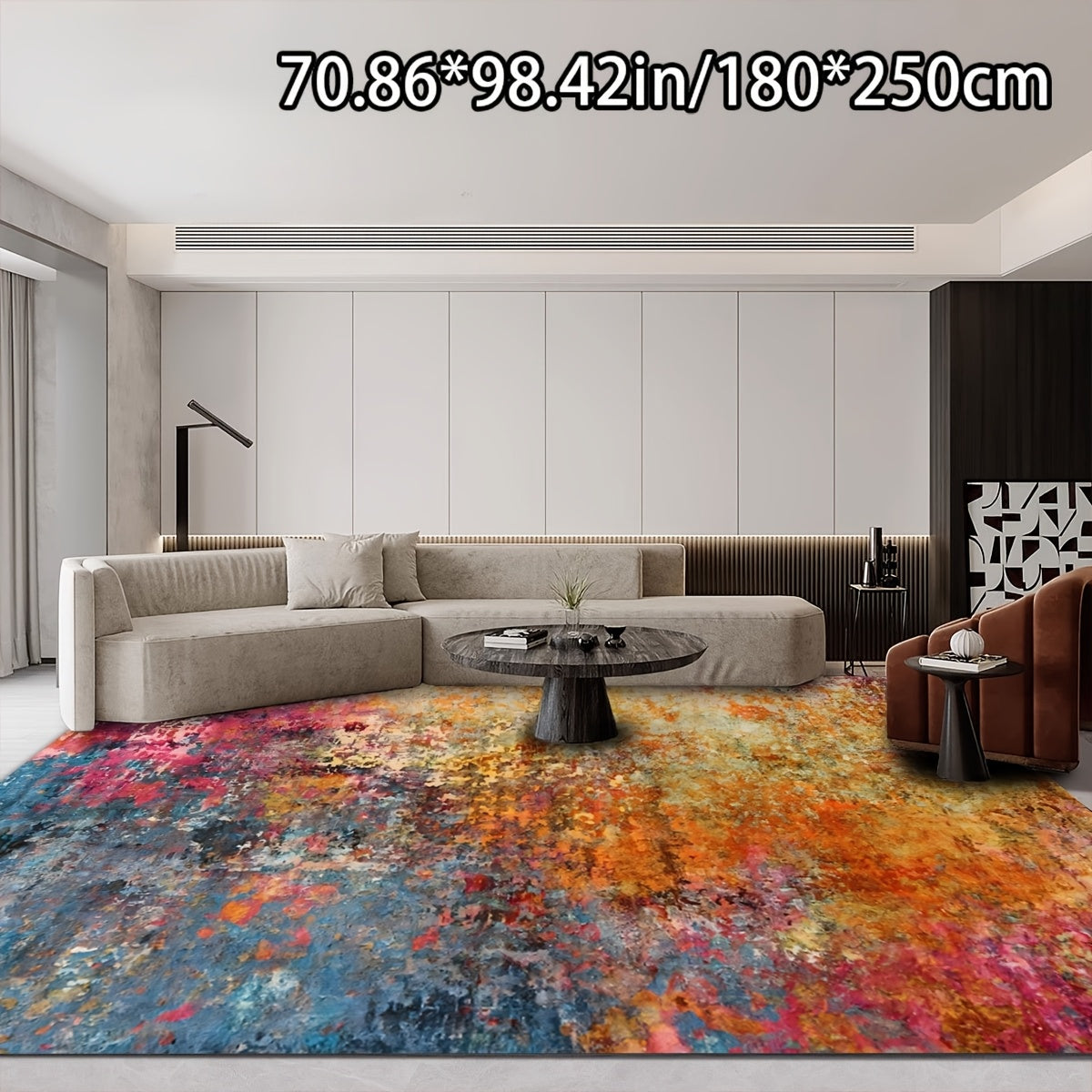 Open Golden Velvet + 800g per square meter + Anti-slip Point Plush Bottom + Bottom Point Plush Floral Pattern Craftsmanship 1pc Golden Velvet Home Decor Modern Abstract Pattern Versatile Decoration Style, Living Room Mat, Sof