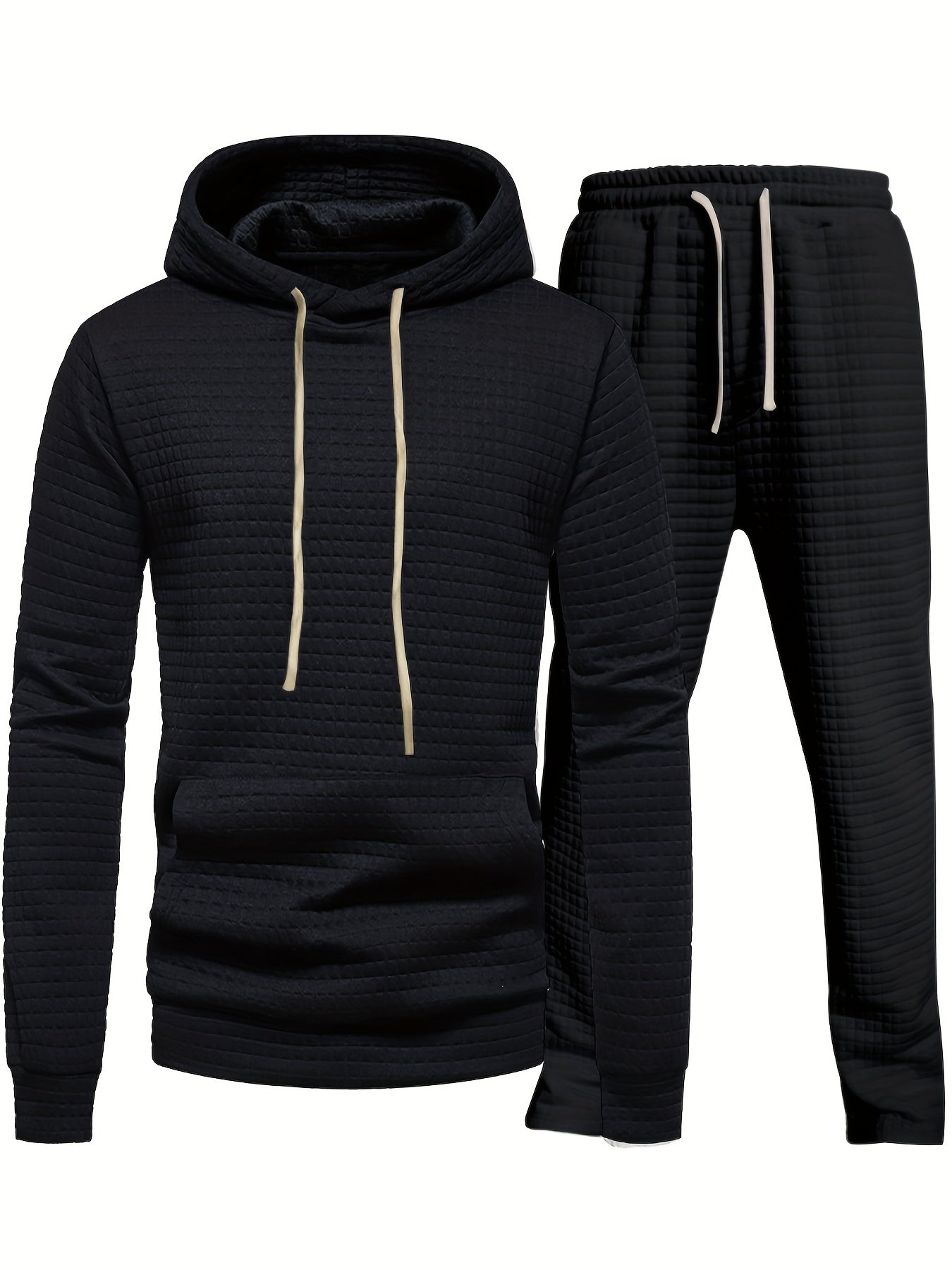 Two-Piece Waffle Jogging Training Sweatsuit Set