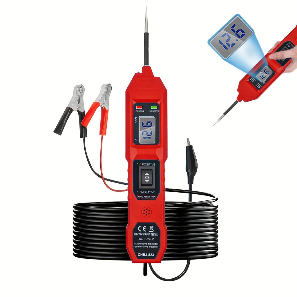 Automotive car voltage panel and Car Vehicle Circuit Tester with LED Voltage Display, USB Power, Compatible with 3.5-36V DC Automotive Electrical Systems, Digital Multimeter Probe with Clips