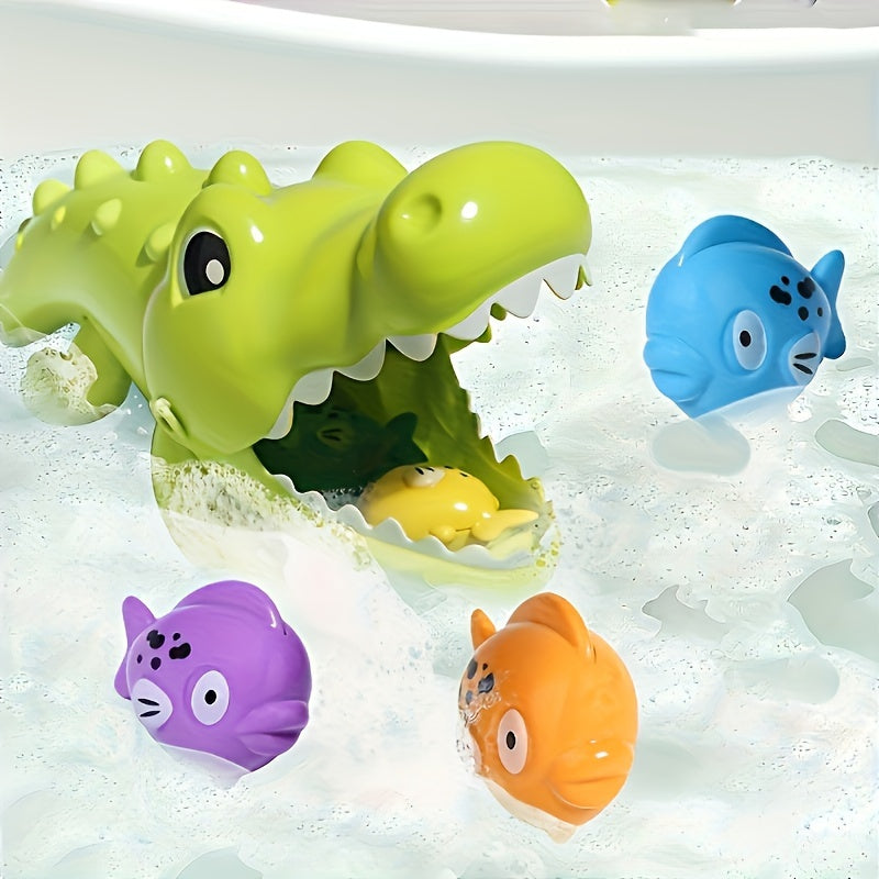 S Water Toys, Creative Educational Novelty Big Crocodile Eating Small Fish Bathroom Bath Toys, Gifts for Over 18 Months Old, Random Colors