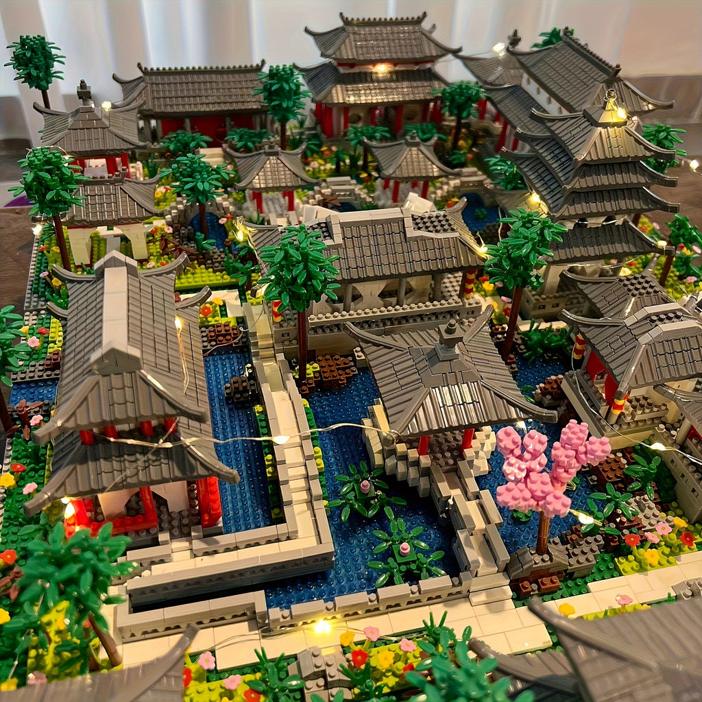 5530pcs+ 3D Ancient Wisdom Building Block: Oriental Ancient Architecture Series Suzhou Garden Adult Puzzle Assembly Model Toys for Halloween Christmas Gift