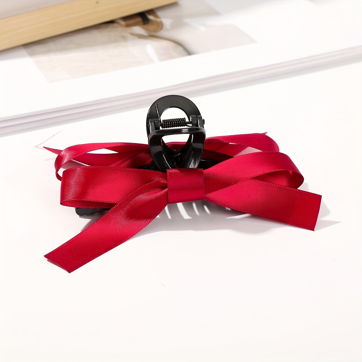 1pc Large Black Bow Hair Claw Clip for Women & s - Elegant Minimalist Hair Accessories with Secure Hold for Ponytails, Buns, Braids -