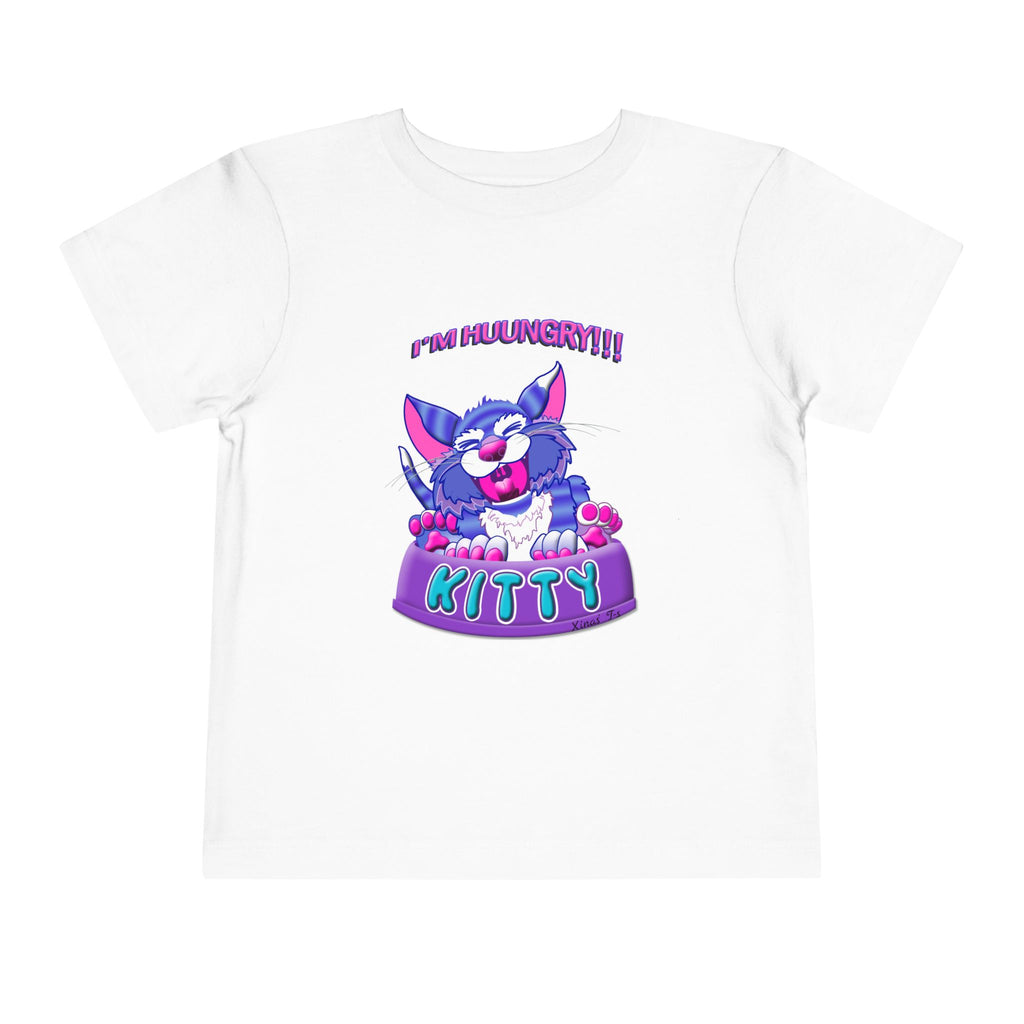 Toddler Tee — Playful 'Hungry Kitty' Cute Cartoon Cat Shirt for Kids