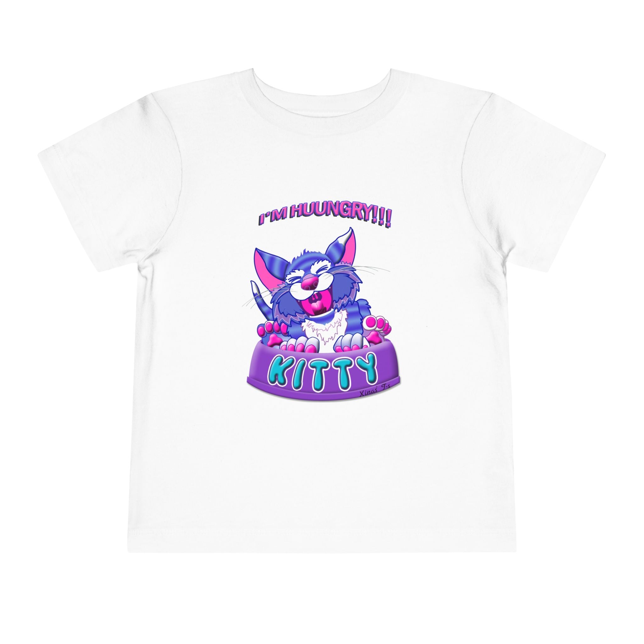 Toddler Tee — Playful 'Hungry Kitty' Cute Cartoon Cat Shirt for Kids