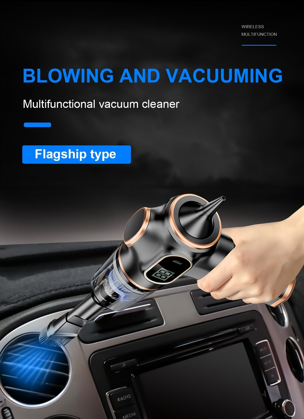 4000mAh High-Power Portable Vacuum Cleaner -USB Rechargeable,