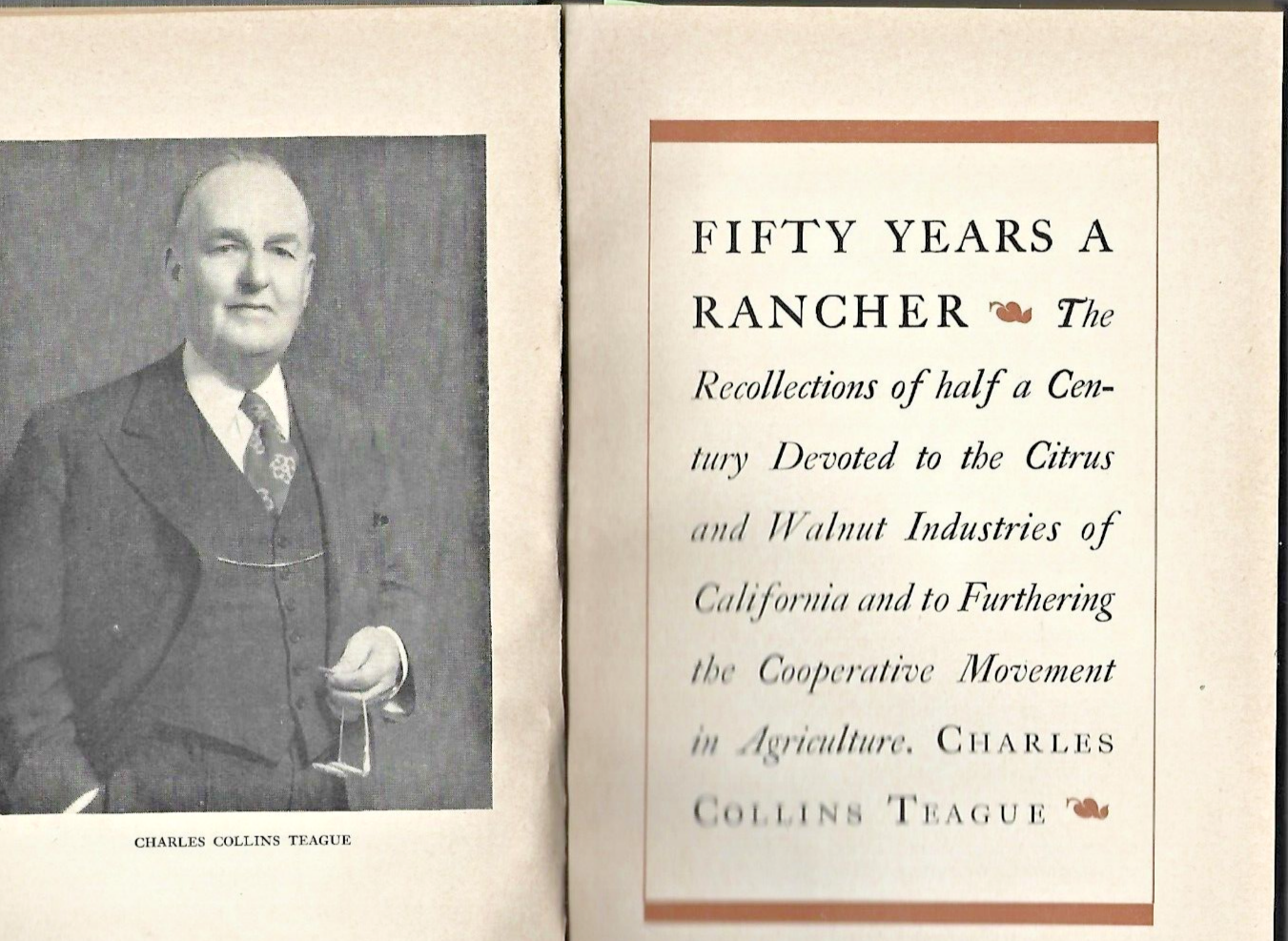 50 YRS A RANCHER BY CHARLES TEAQUE, 1944                                B-10