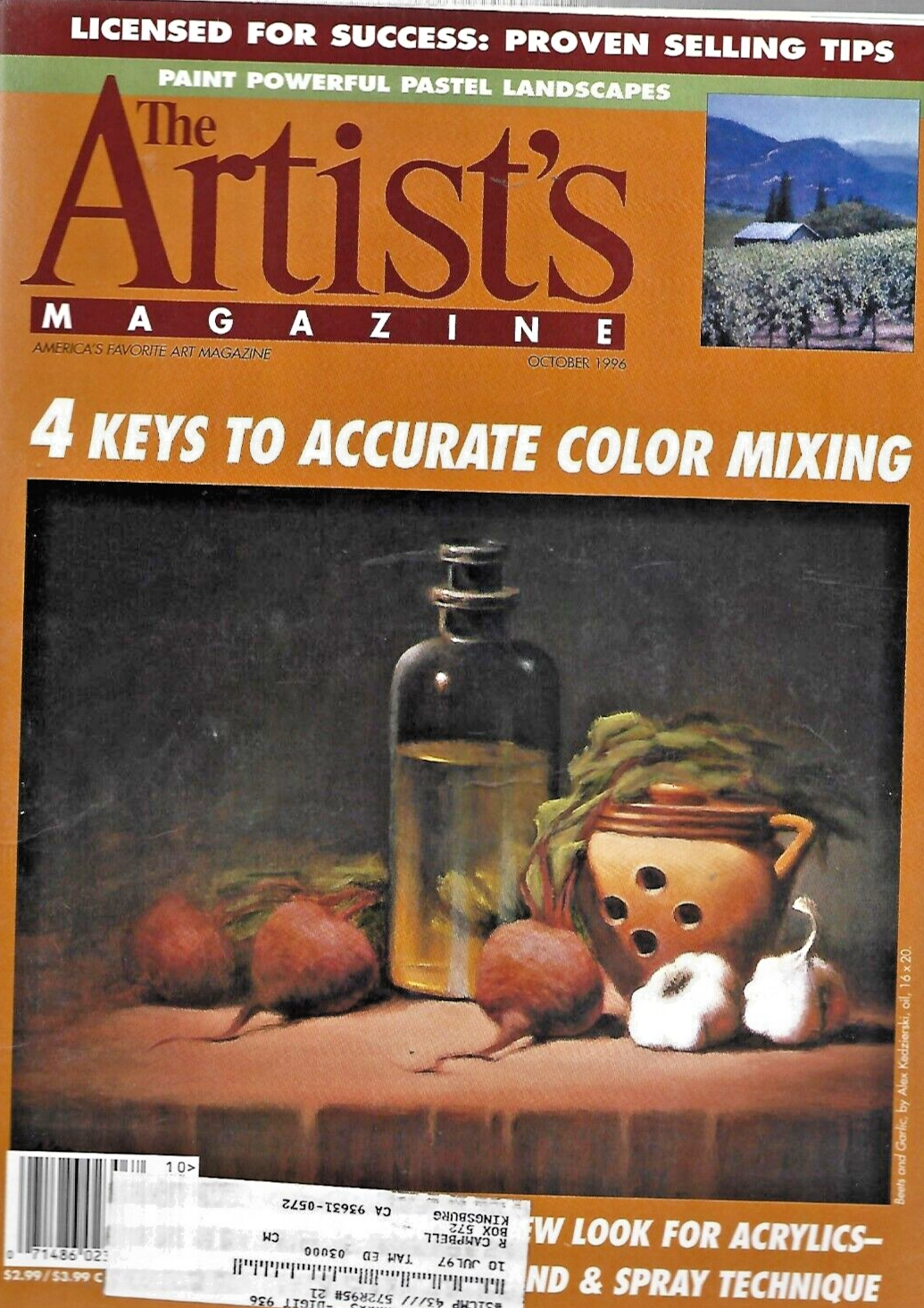 8 ARTIST'S MAGAZINES 1996 " JAN-APR-MAY-AUG-SEPT-OCT-NOV-DEC"                B13