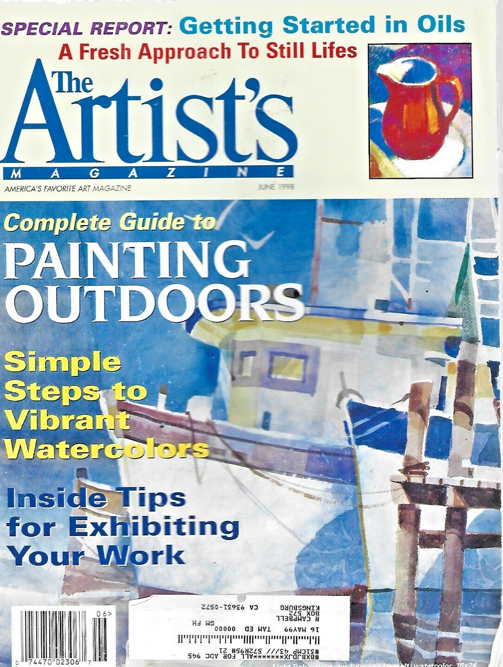 6-THE ARTIST'S MAGAZINES"  FEB 98- MARCH 98- APRIL 98- JUNE 98- AUG 98- OCT  B13