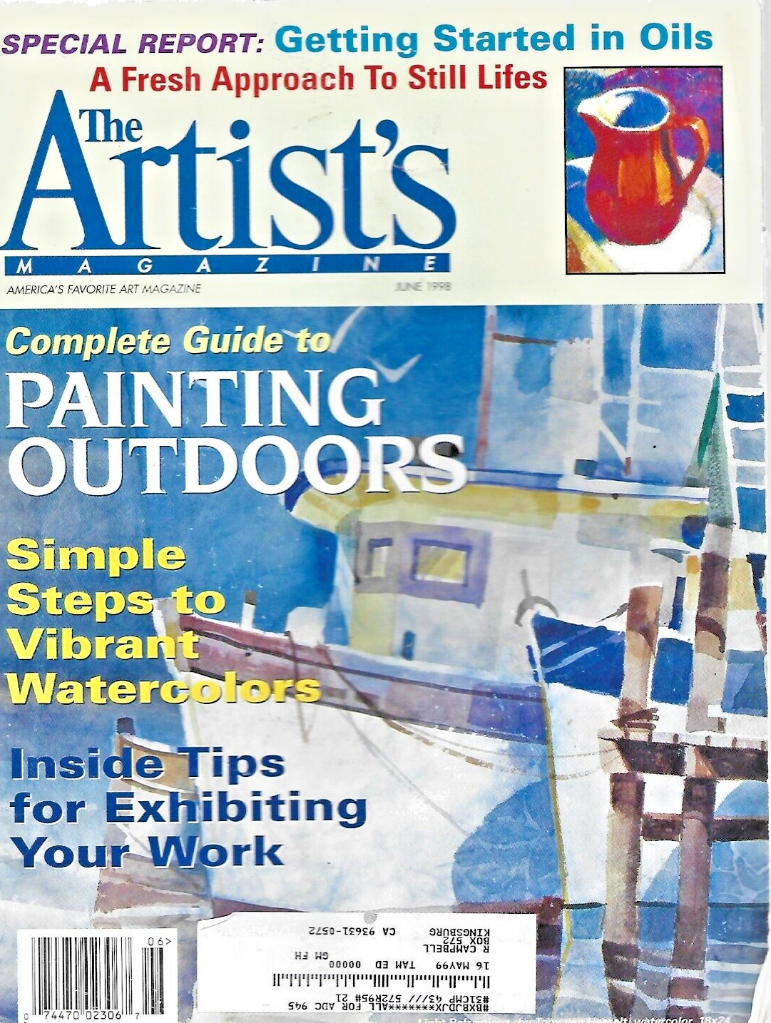 6-THE ARTIST'S MAGAZINES"  FEB 98- MARCH 98- APRIL 98- JUNE 98- AUG 98- OCT  B13