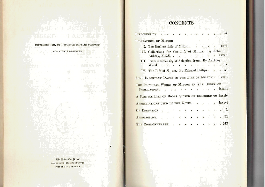 SELECTED ESSAYS OF JOHN MILTON BY JOHN MILTON 1911 H/C                      B-9