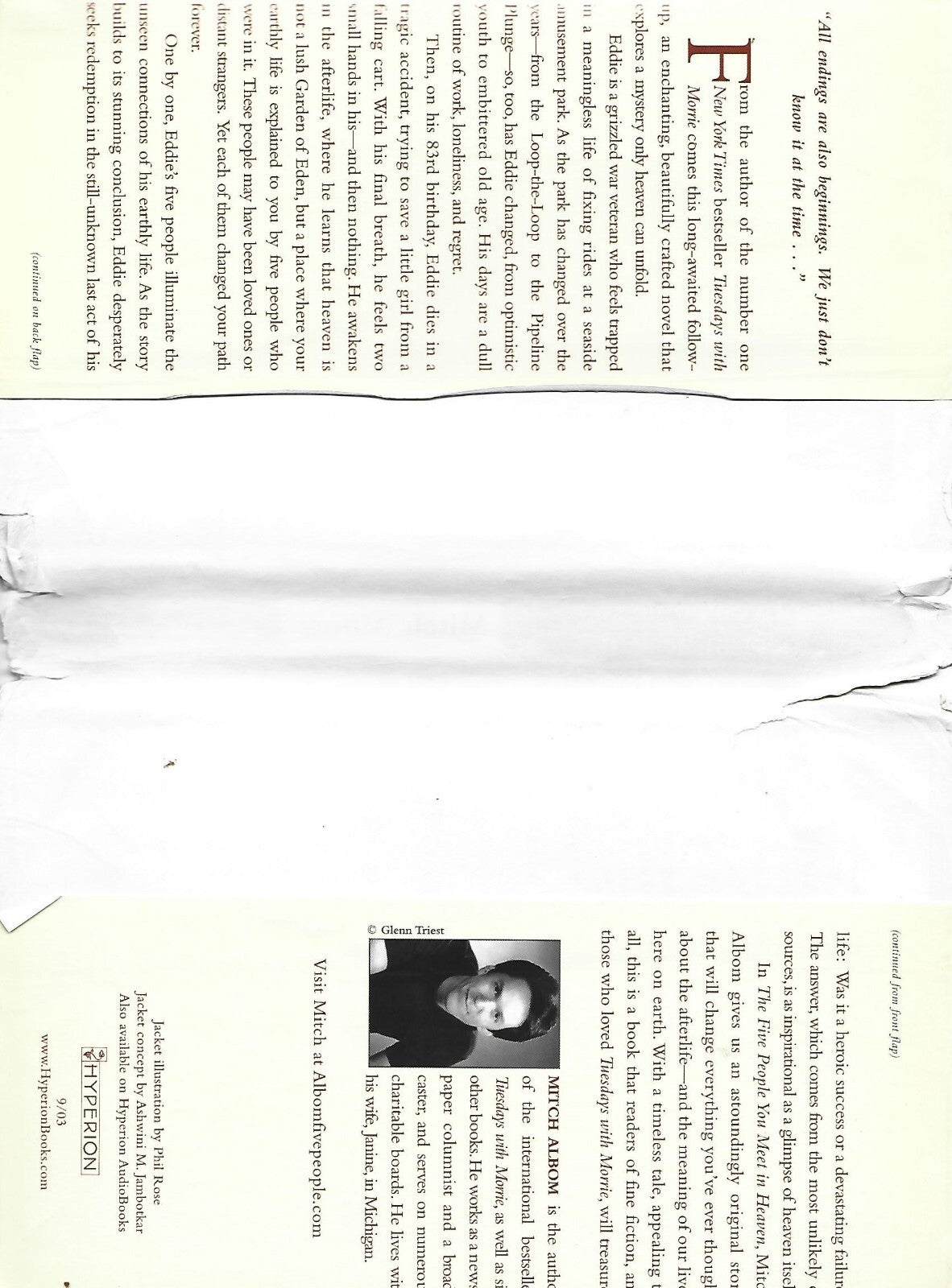 The Five People You Meet in Heven by Mitch Albom 2003 H/C 1ST VG B-17