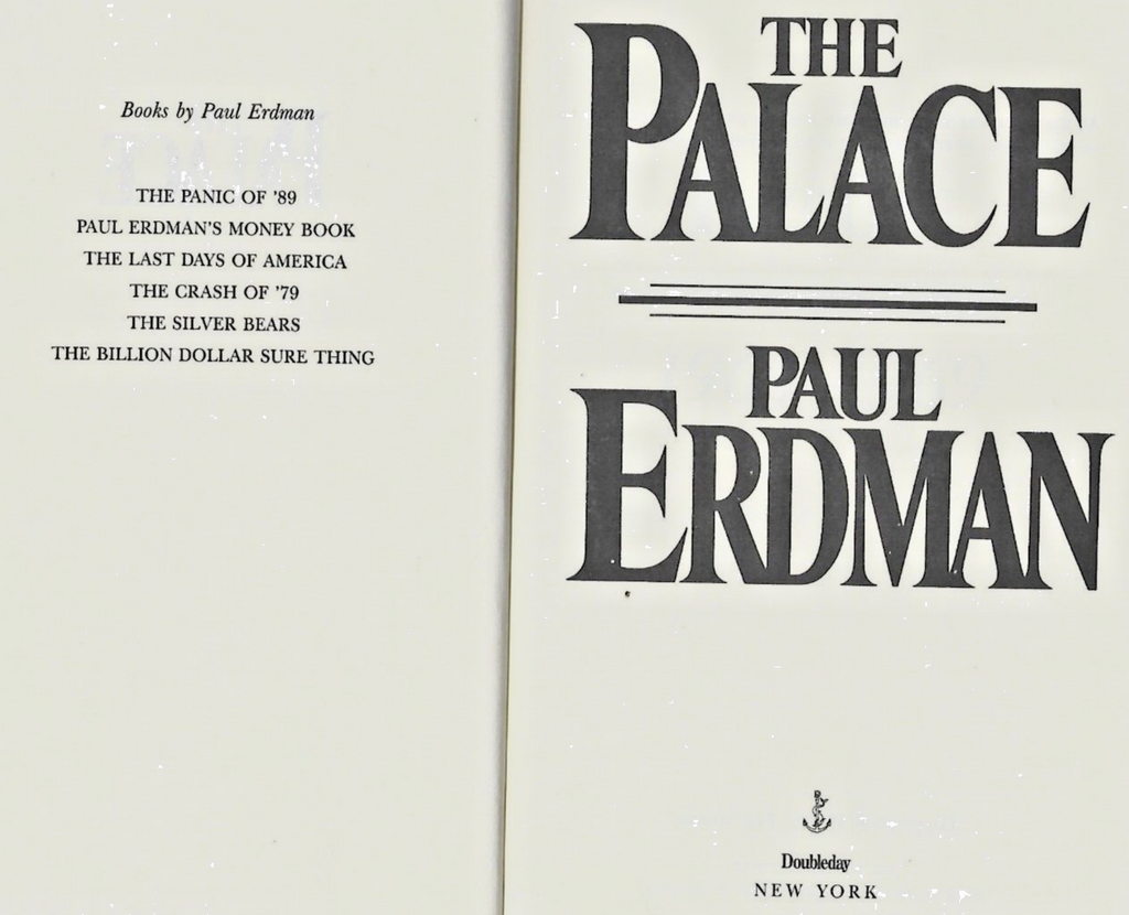 The Palace 1987 HC by Paul Erdman 1st Edition "Good"                        B-28