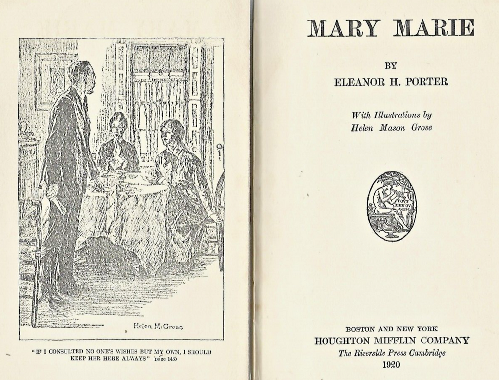 Mary Marie 1920 hardback Eleanor H Porter  "Rare Book Very Good Condition"   B-4