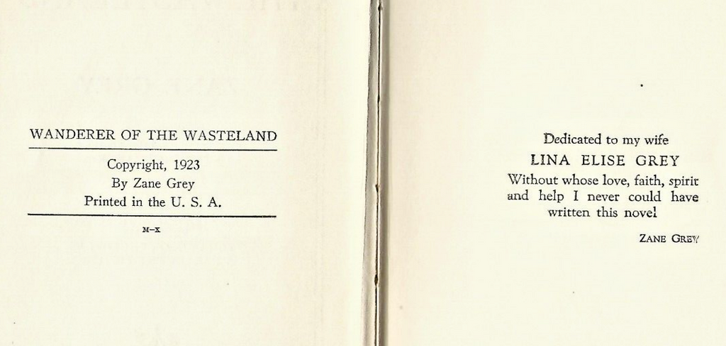 1923 WANDERER OF THE WASTELAND Zane Grey Grosset & Dunlap Hardcover.         B-6