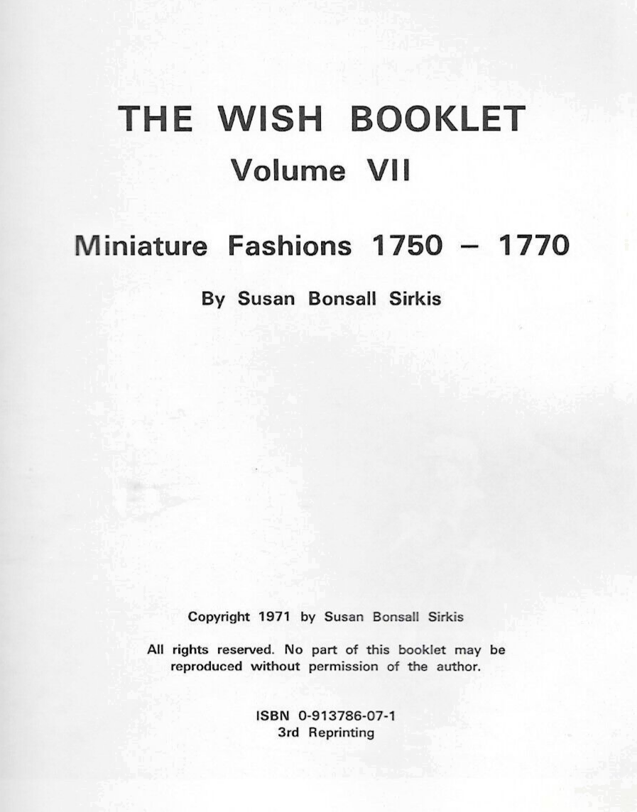 THE WISH BOOKLET by Susan Sirkis 1971 Volume VII " Like New"                B-18