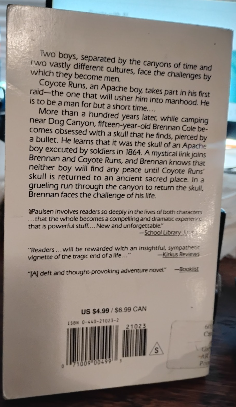 Canyons by Gary Paulsen (1991, Paperback)  pb  b33