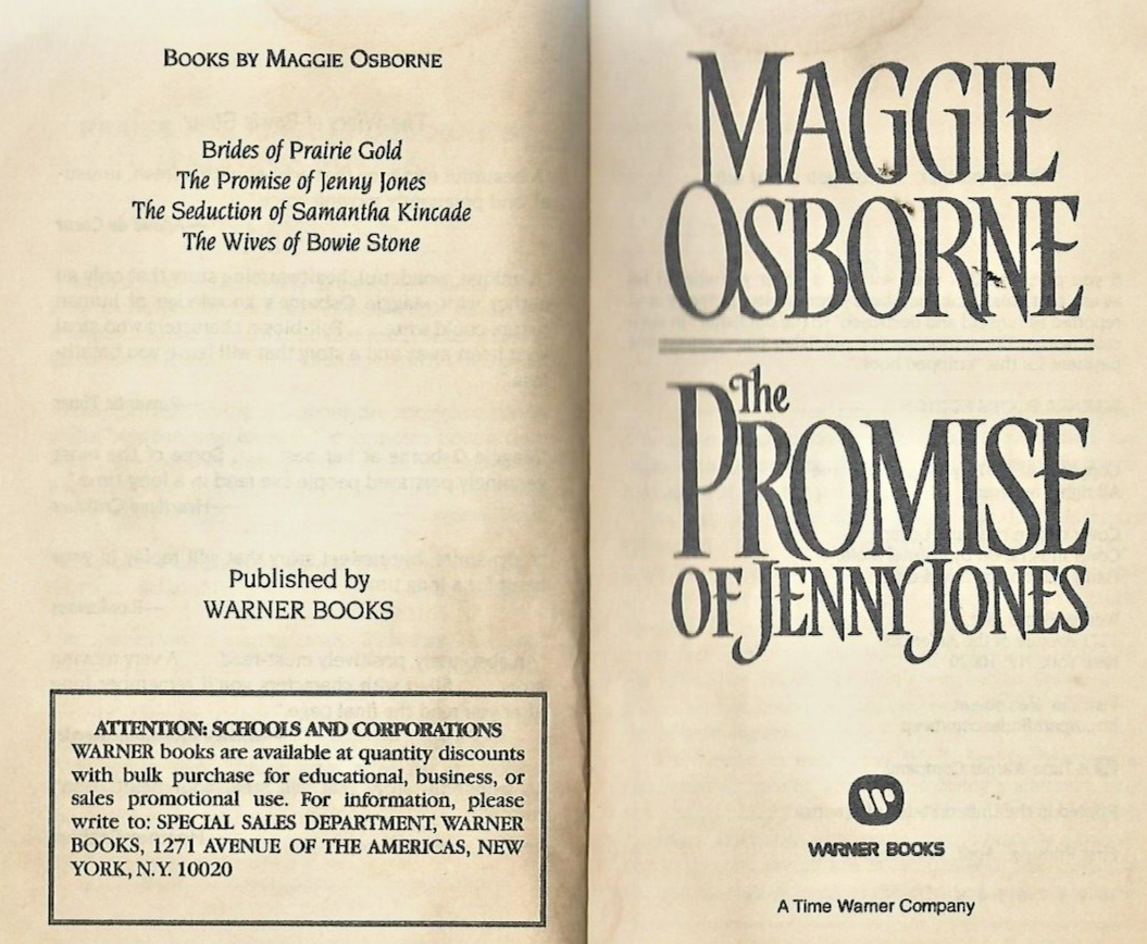 The Promise of Jenny Jones by Maggie Osborne (1997, Mass Market, Reprint)    B-3