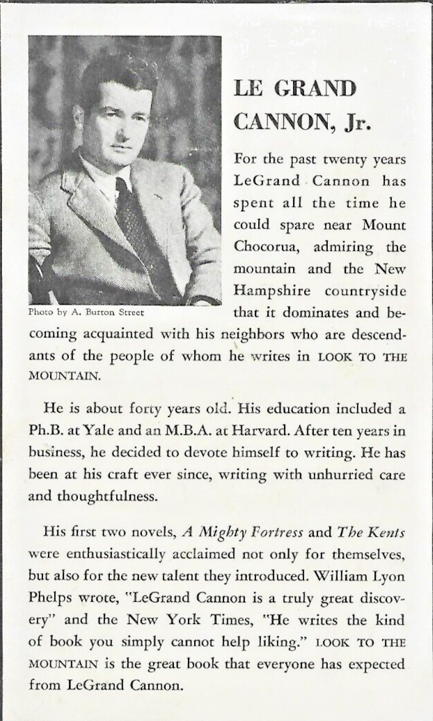 Look to the Mountain 1942 HC by LeGrande Cannon Jr "Good"                   B-28