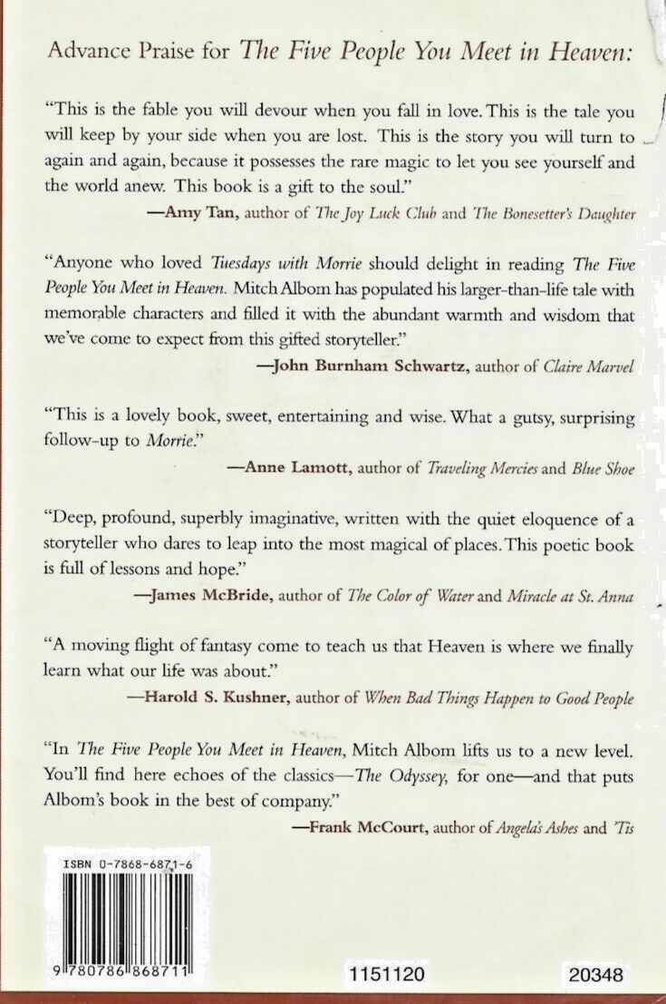 The Five People You Meet in Heven by Mitch Albom 2003 H/C 1ST VG B-17