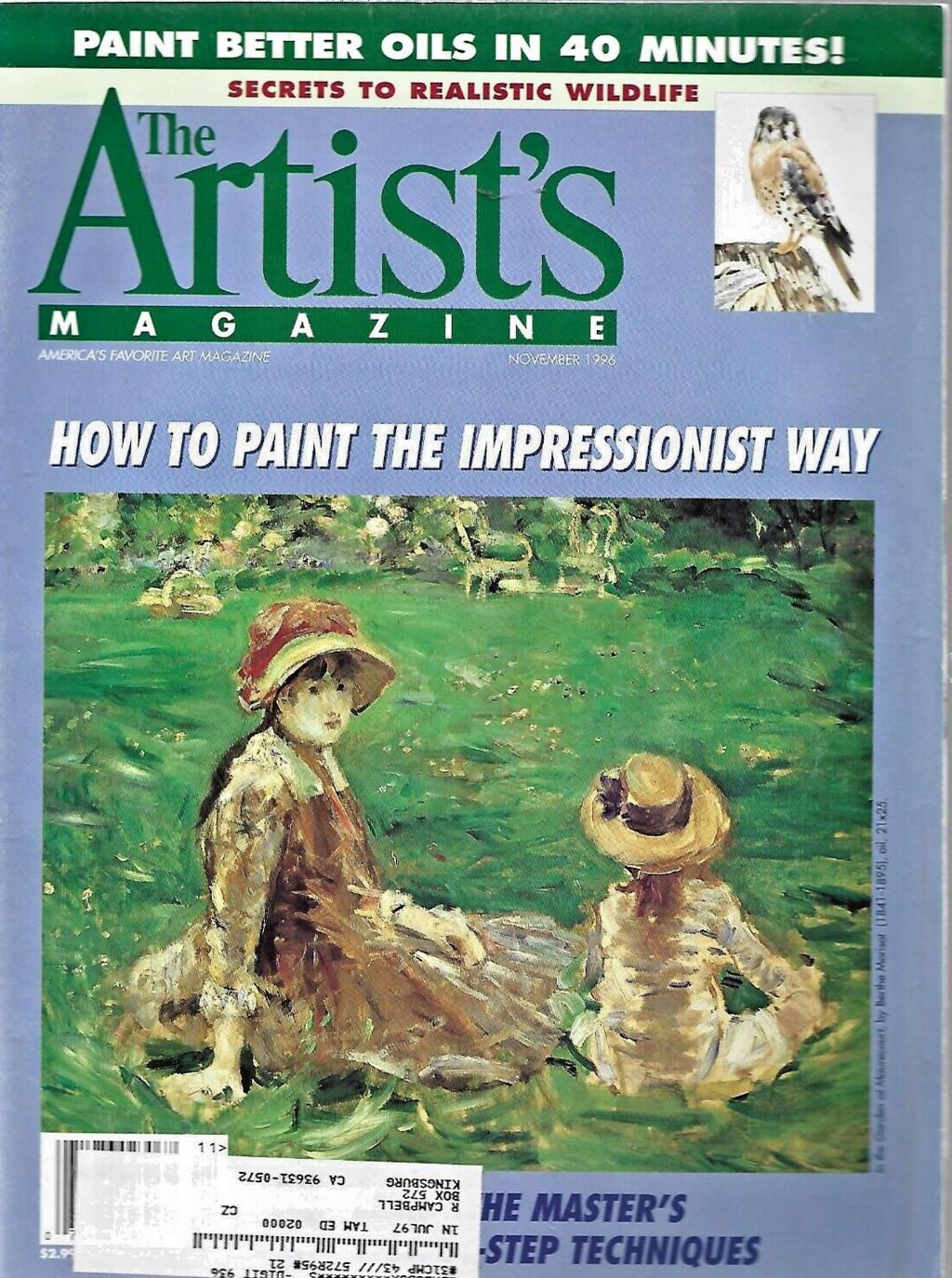 8 ARTIST'S MAGAZINES 1996 " JAN-APR-MAY-AUG-SEPT-OCT-NOV-DEC"                B13