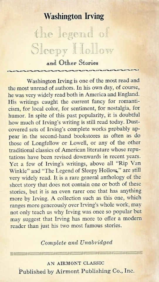 The Legend of Sleepy Hollow A 1964 Airmont Classic "Very Good" B-16