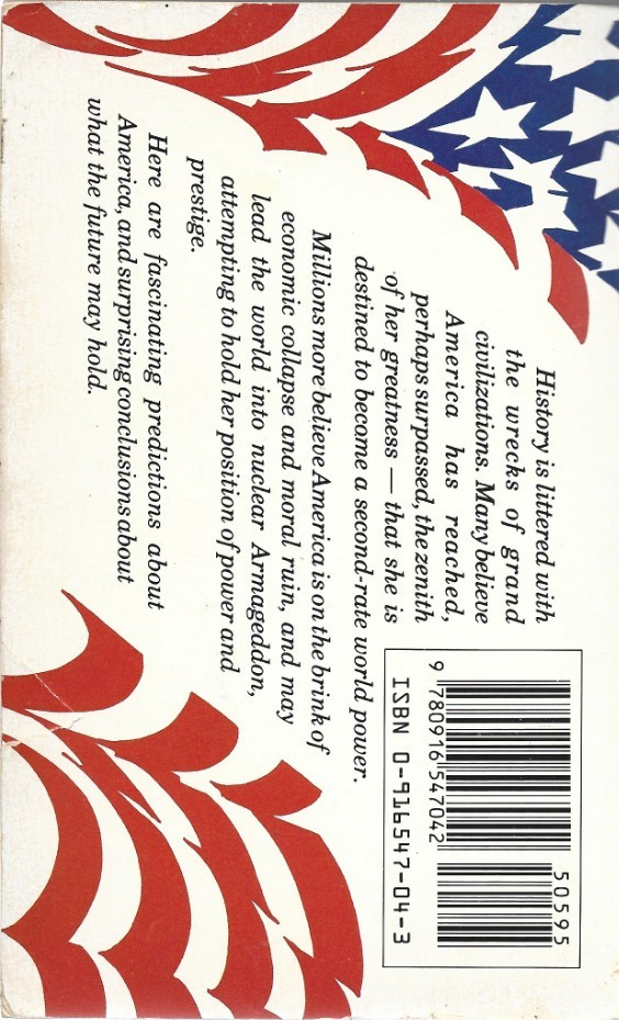 Will America Survive 1988 PB Copyright 1888 by E.G White VG B-32