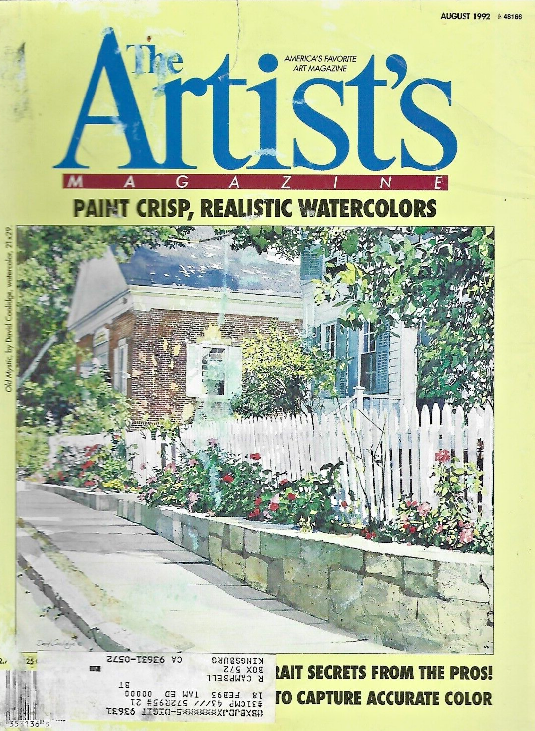 THE ARTIST'S MAGAZINE 1992 ( 12 ISSUES  JAN  THRU  DEC ) VG  B20