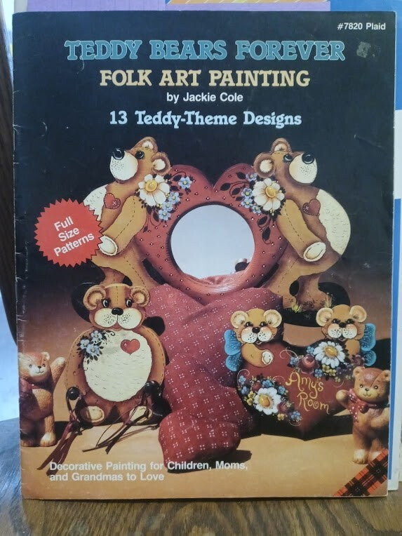 TEDDY BEARS FOREVER FOLK ART PAINTING BY JACKIE COLE                 B-1