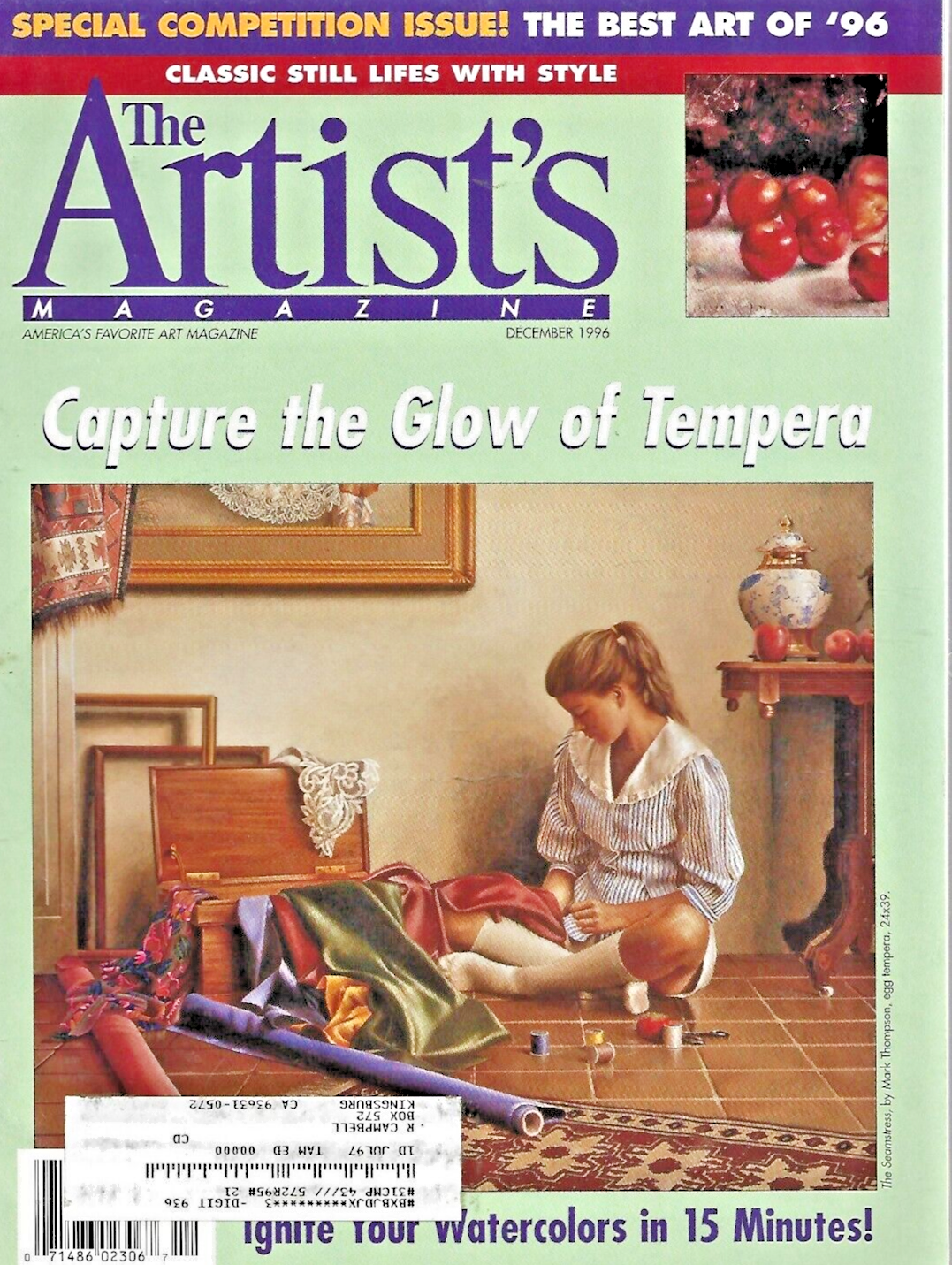 8 ARTIST'S MAGAZINES 1996 " JAN-APR-MAY-AUG-SEPT-OCT-NOV-DEC"                B13