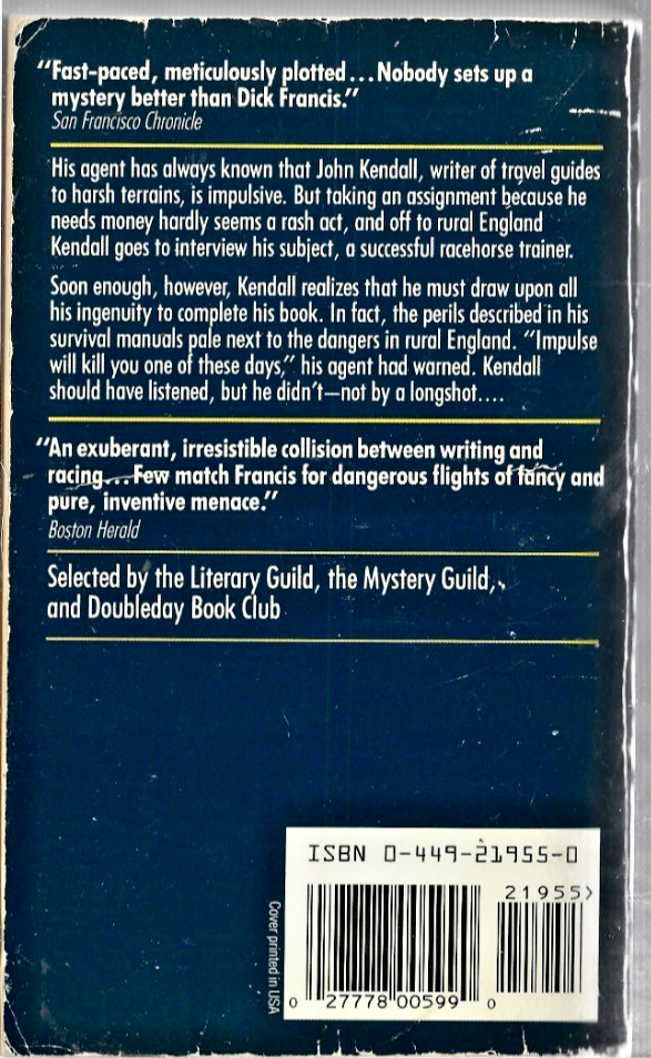 Longshot 1990 PB by Dick Francis VG B-31