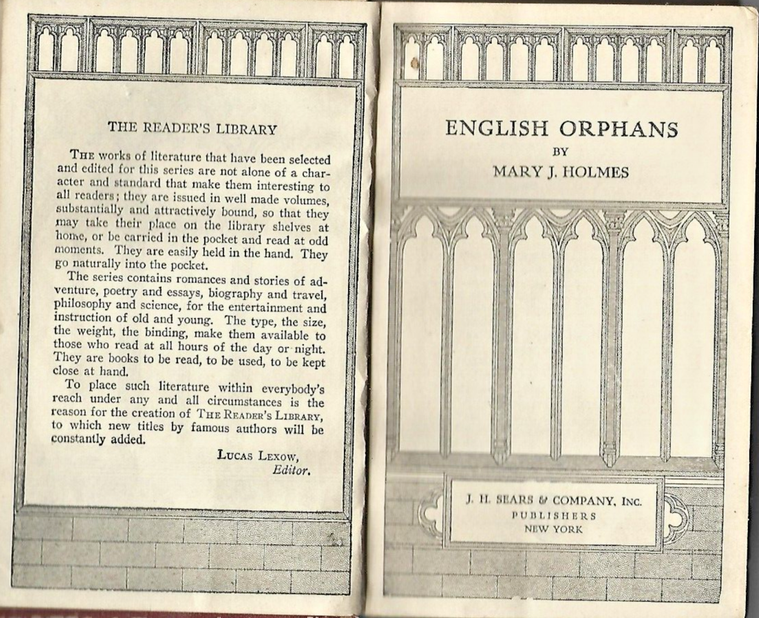 ENGLISH ORPHANS BY MARY HOLMES,  H/C                                         B-9