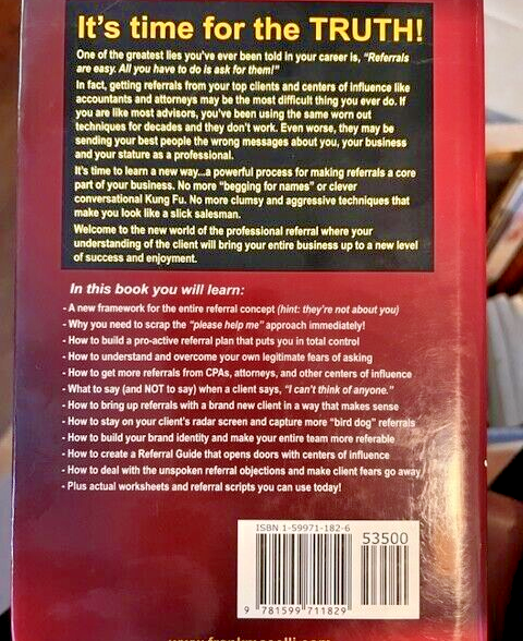 REFERRALS:THE PROFESSIONAL WAY, By Frank Masilli 2005               B-1