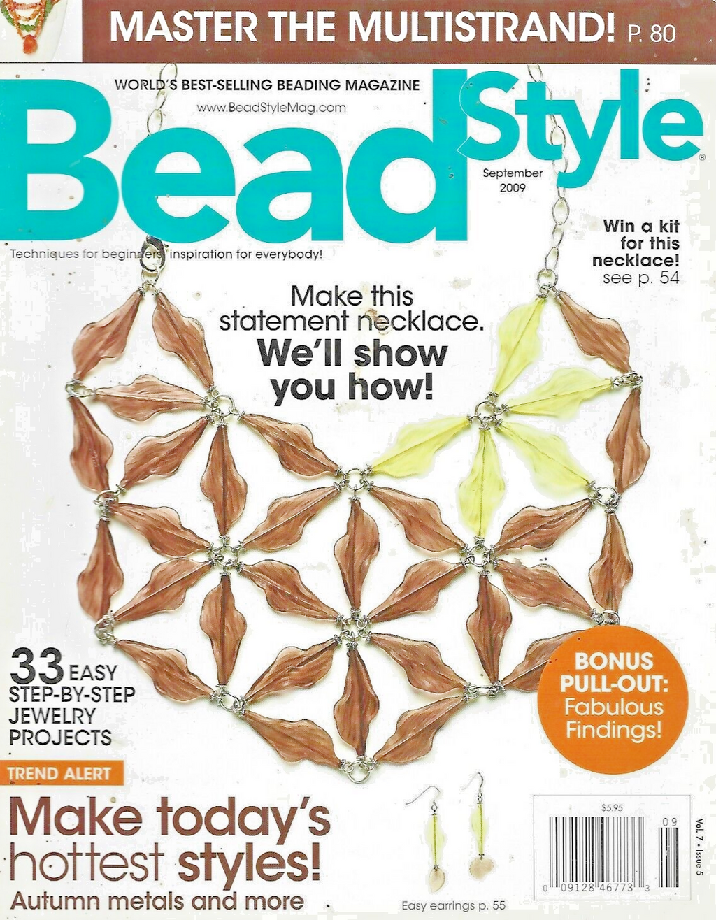 BEAD  STYLE  MAGAZINE  September 2009 Cathryn Jakicic Editor  "Very Good"   B-18