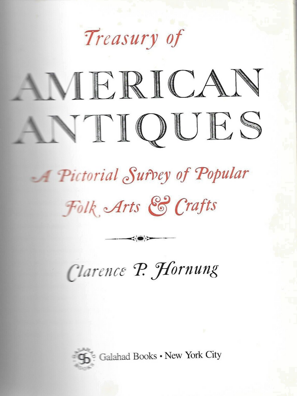 Treasury of American Antiques by Clarence P. Hornung (1977, Hardcover)      B-10