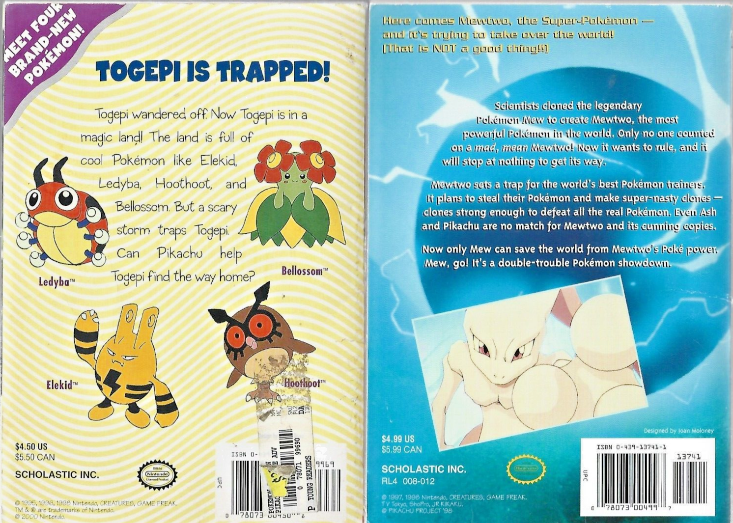 2- Pokemon Books by Trcey West 2000 P/B VG B-17