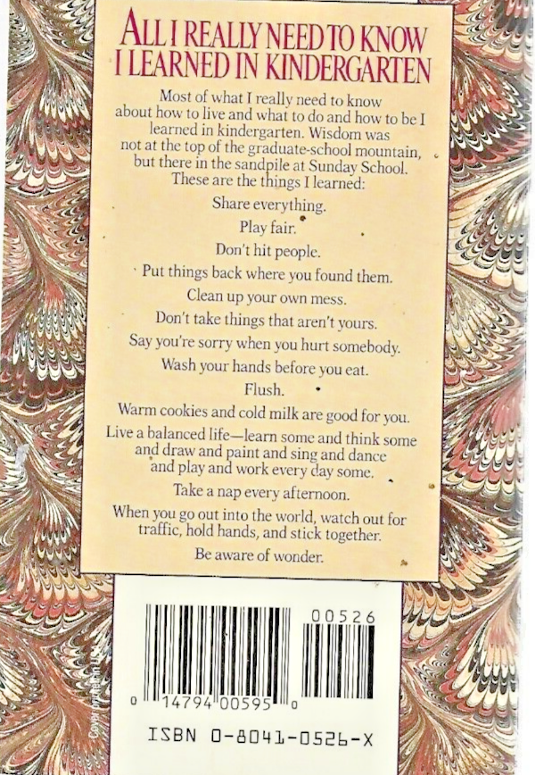 All I Really Need to Know I Learned in Kindergarten PB           B-2