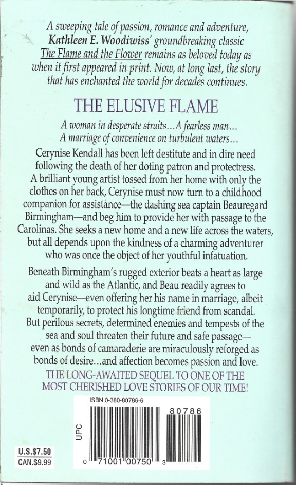 The Elusive Flame by Kathleen E. Woodiwiss (1999, Trade Paperback)    B32