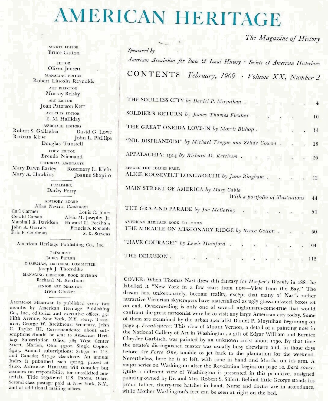 AMERICAN HERITAGE MAGAZINE February 1969                                    B-13