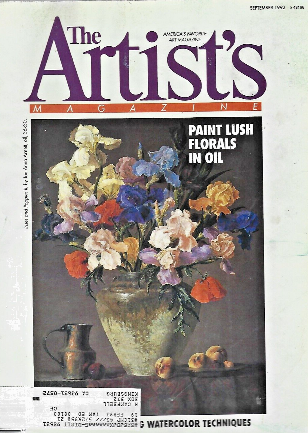 THE ARTIST'S MAGAZINE 1992 ( 12 ISSUES  JAN  THRU  DEC ) VG  B20