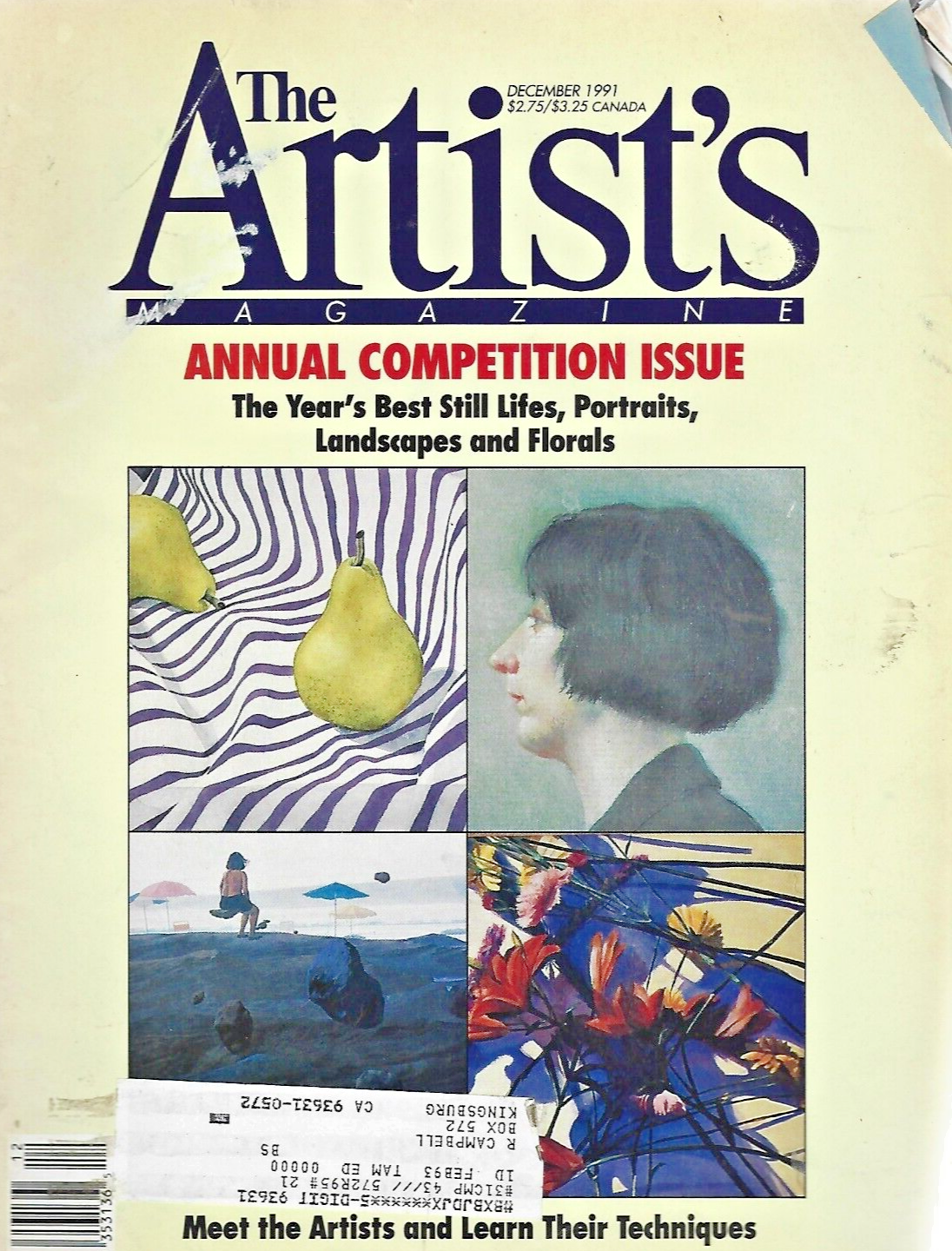 THE ARTIST'S MAGAZINE "10"1991 Magazines ( See Issues Below)   VG  B20
