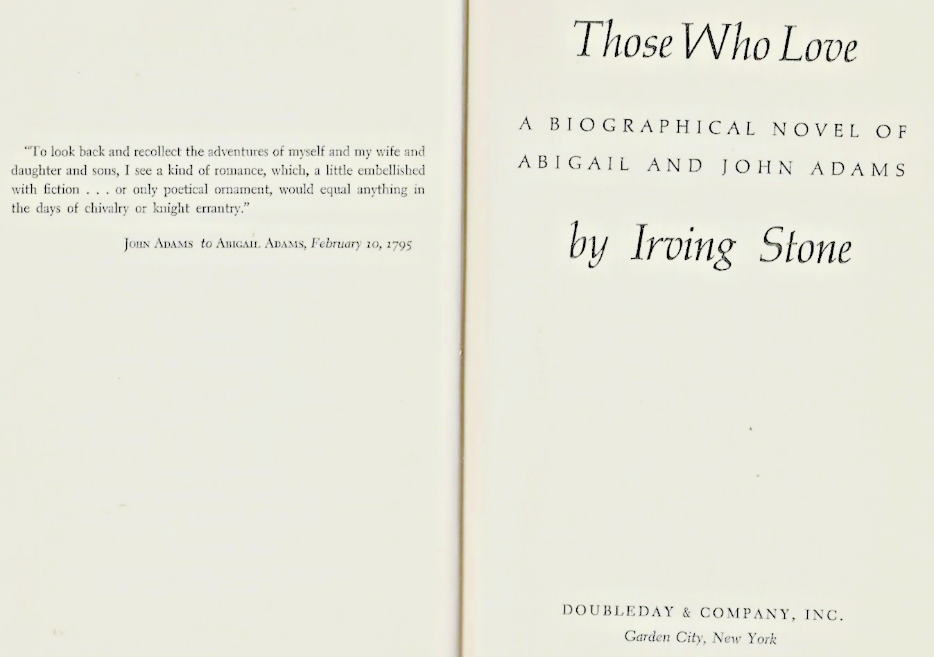 THOSE WHO LOVE by Irving Stone 1965 H/C "VERY GOOD "                        B-17