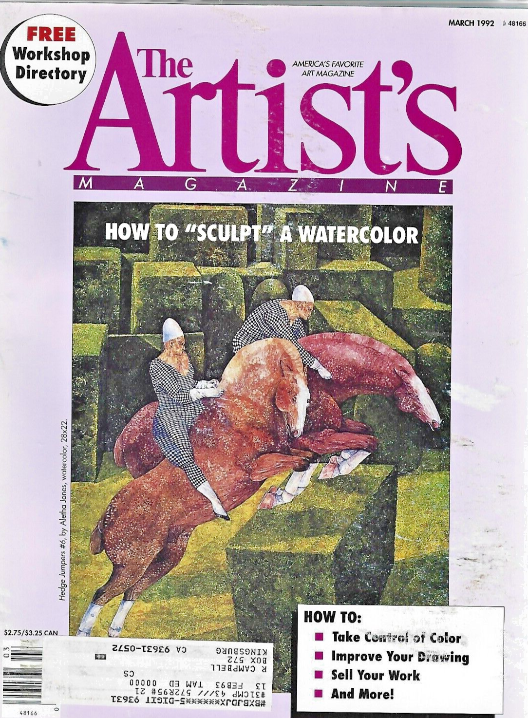 THE ARTIST'S MAGAZINE 1992 ( 12 ISSUES  JAN  THRU  DEC ) VG  B20