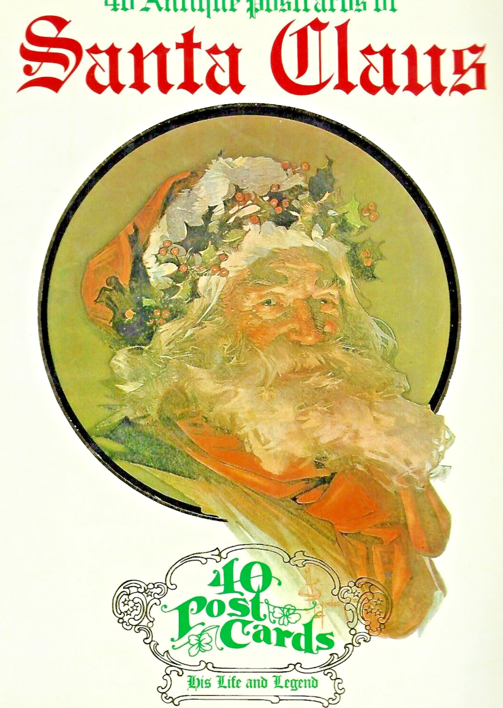 40 Antique Postcards of Santa Claus 1986 PB B-1