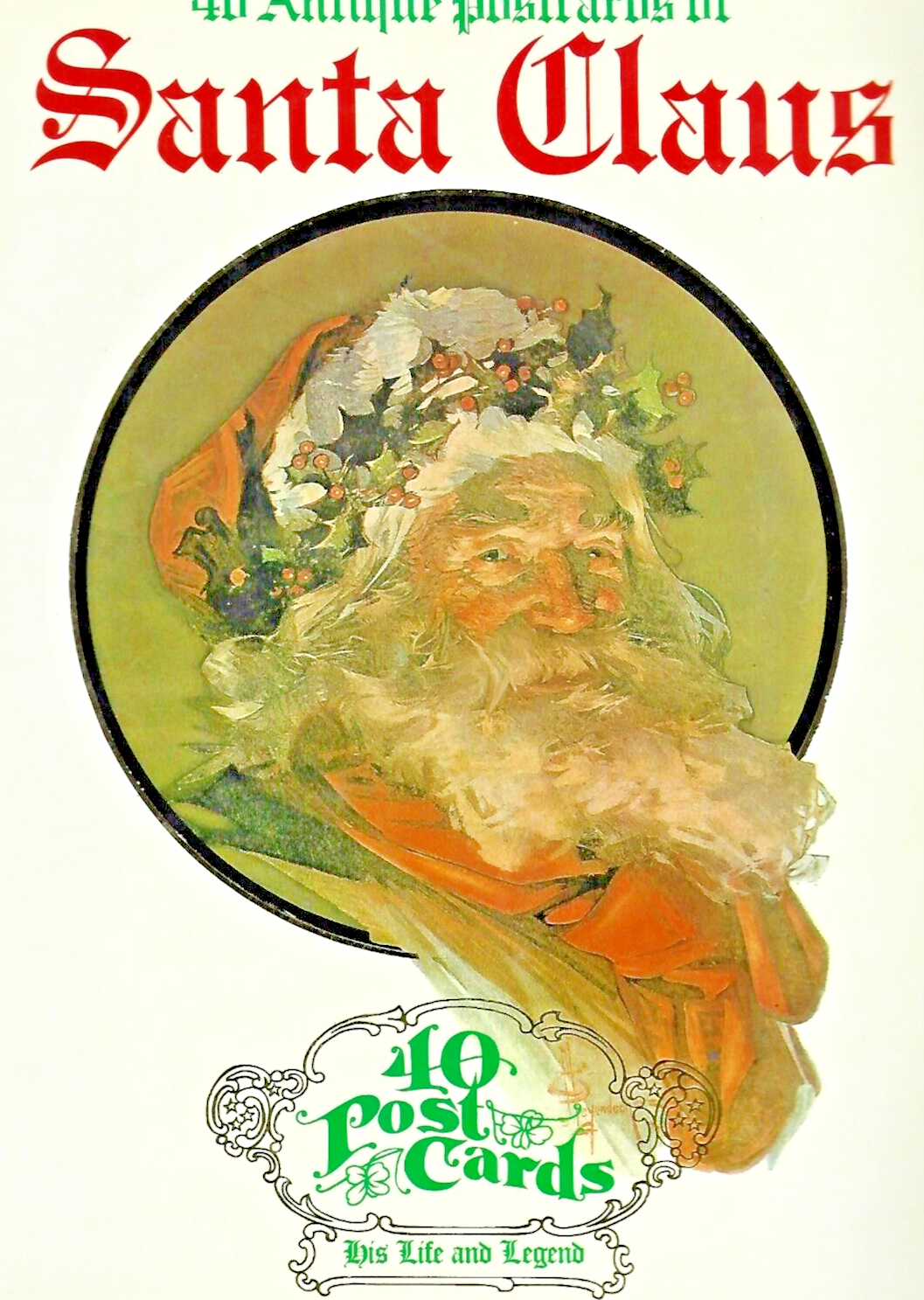 40 Antique Postcards of Santa Claus 1986 PB B-1