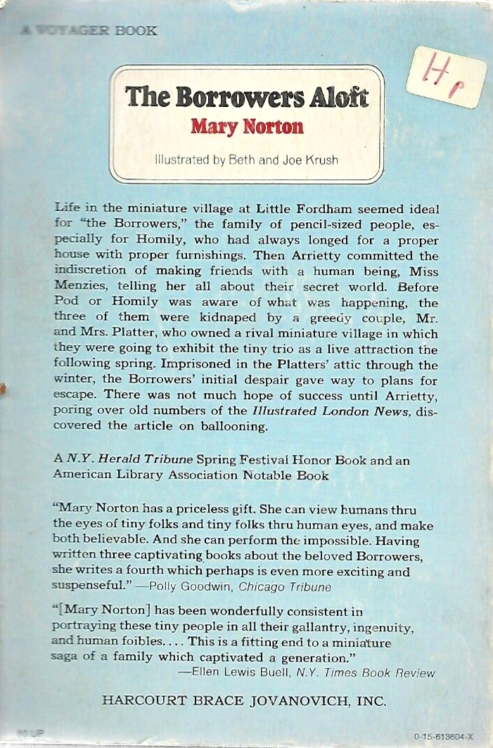 The Borrowers Aloft 1961 PB by Mary Norton "Good"                           B-29