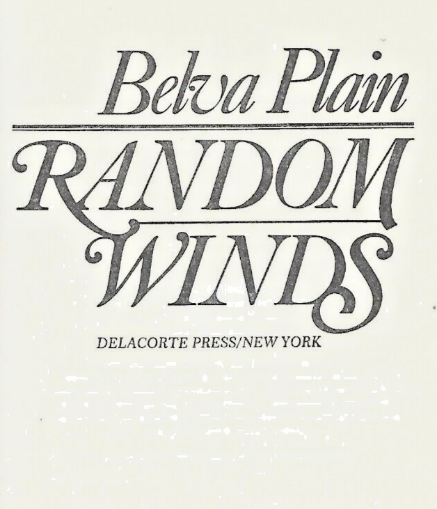 Random Winds by Belva Plain 1980  H/C                                        B-7