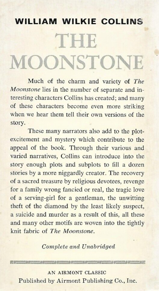 The Moonstone A 1965 Airmont Classic by William W Collins B-17