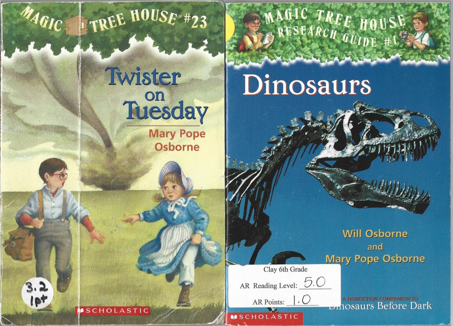 Magic Treehouse7,9,17,23 & Dinosaur Field Guide 1,by Mary Pope Osborne, PB  B32