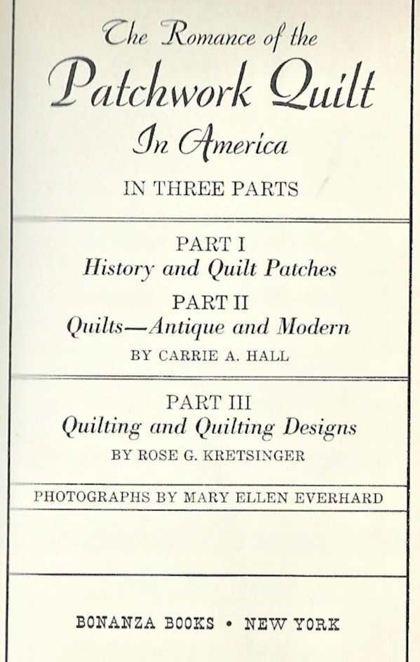 The Romance of the Patchwork Quilt 1935 HC by Hall & Kretsinger "VG"        B-28